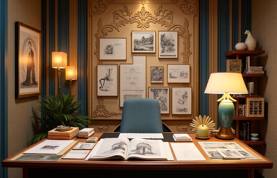 Espacio de trabajo de planificación de eventos Art Déco