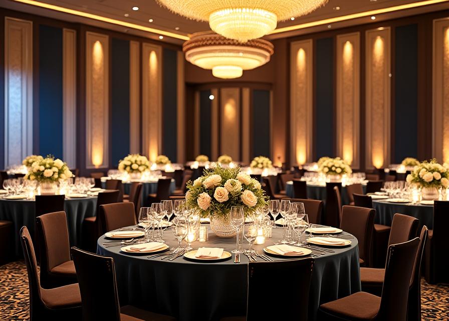 Evento corporativo elegante con decoración Art Déco